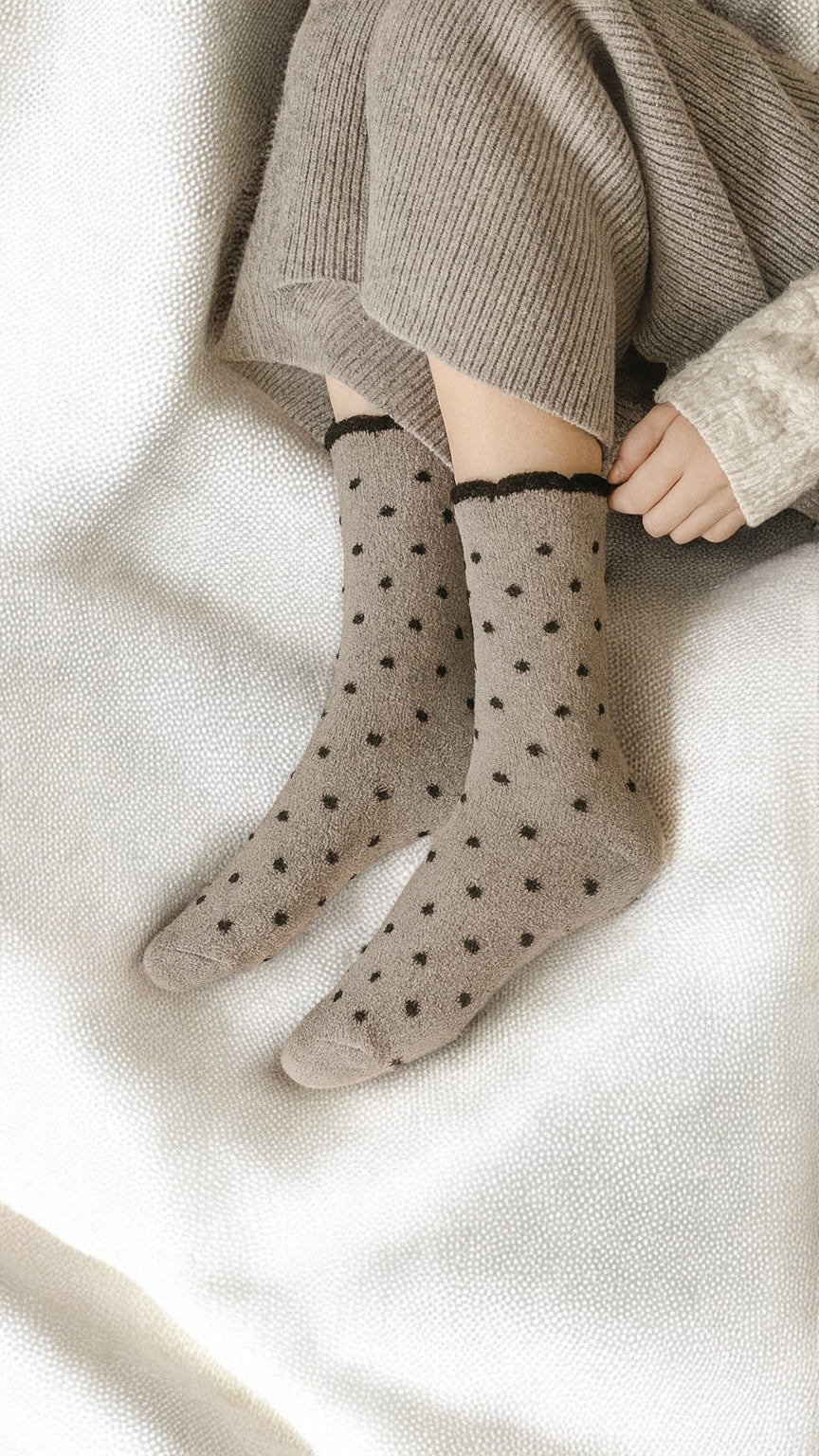 Polka Fleece Socks