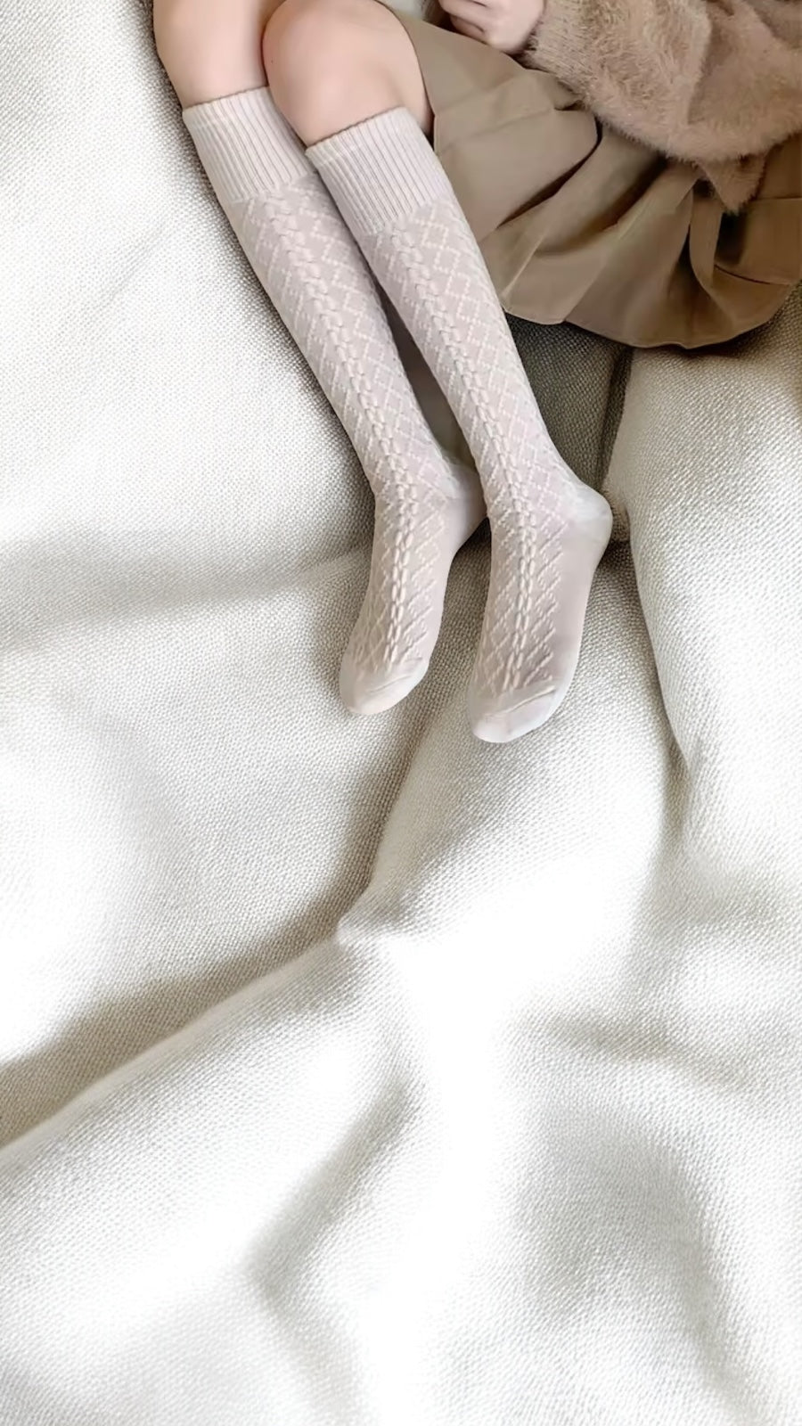 Diamond Knit Over-Knee Socks