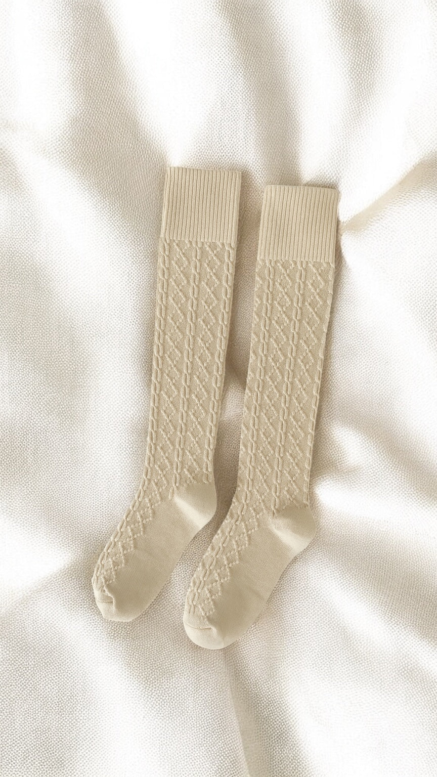 Diamond Knit Over-Knee Socks